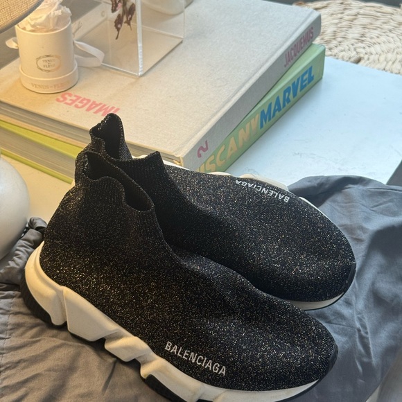 Balenciaga Black Sparkle Sneakers - Picture 6 of 7
